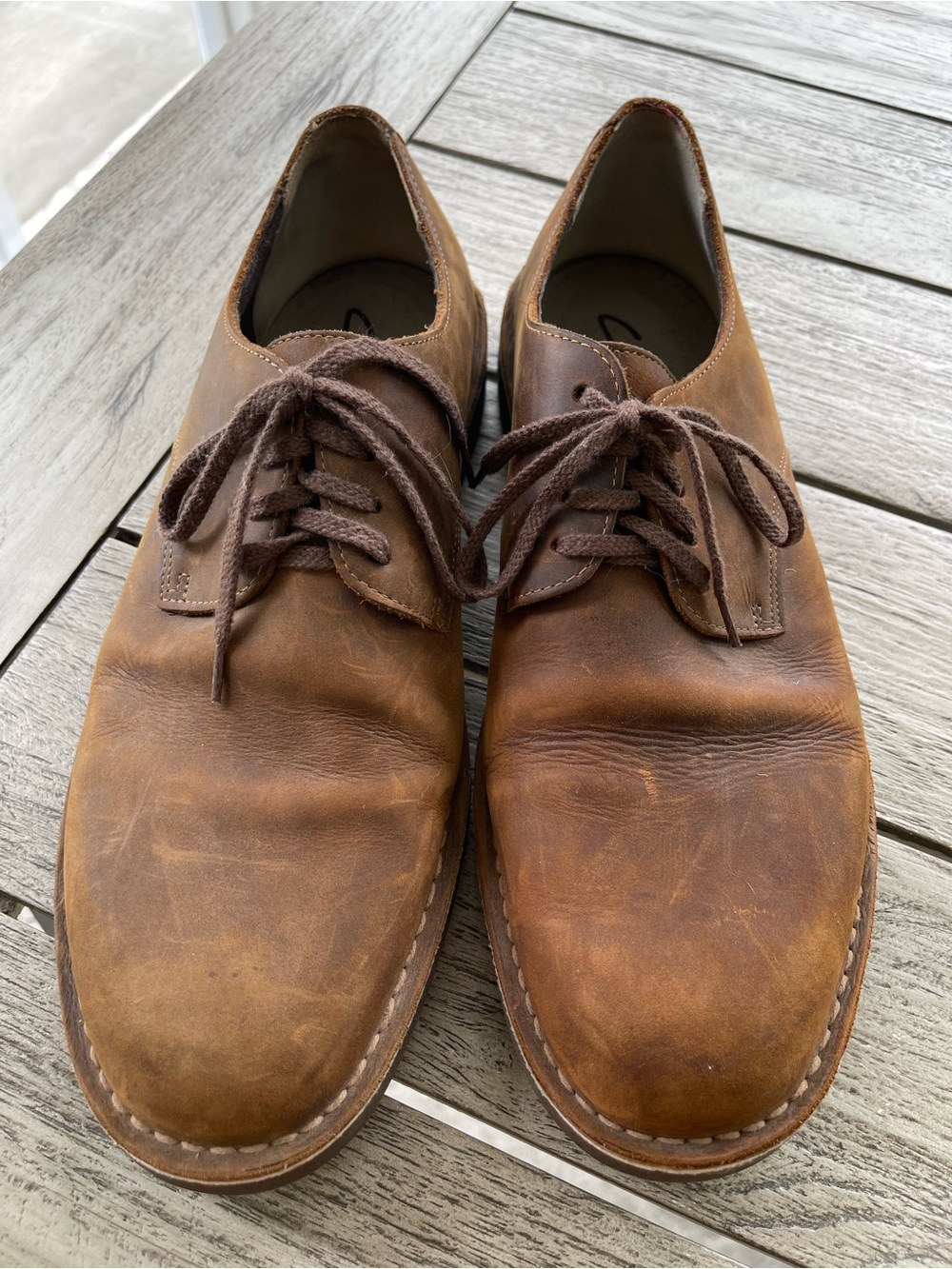 Clarks Men's Brown Leather Lace-Up Oxford Casual Shoes Size 13